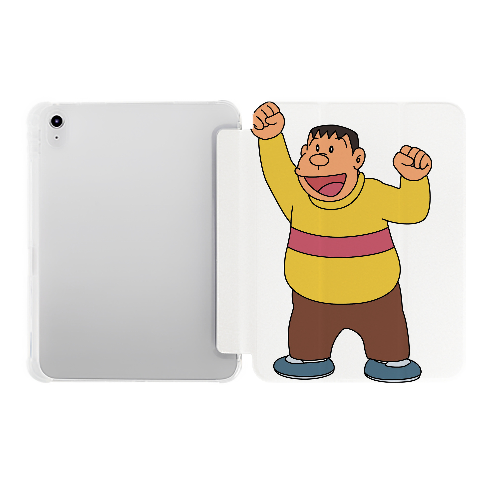（画像用） ドラえもん 剛田武 Doraemon Gouta Takeshi IPad ケース ペン収納付き 三つ折りスタンド PUレザー×シリコン 対応機種9.5/10.5/10.9インチ